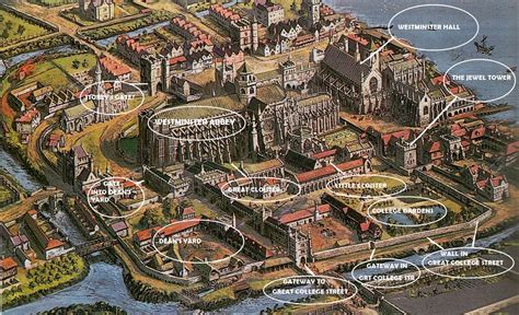 Westminster Abbey and Westminster Palace, a Tudor map - London Traveller