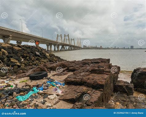 Bandra-Worli Sea Link View From Worli Koliwada Jetty In Mumbai Stock ...