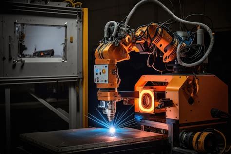 Premium AI Image | Spot welding robot with co laser beam for and spot welding