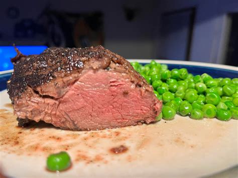 Venison backstrap sous vide for two hours at 128°F then seared with butter in the cast iron. : r ...