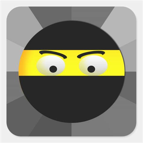 Ninja Emoji Square Stickers | Zazzle