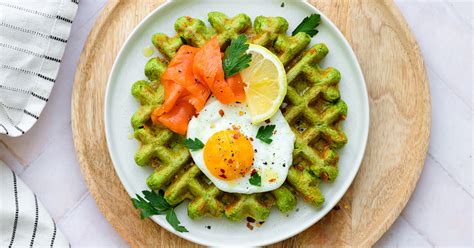 Savory Green Waffles with Spinach - The Healthful Ideas