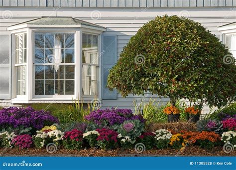 Landscaping Near Bay Window Stock Photo - Image of landscaping, garden ...