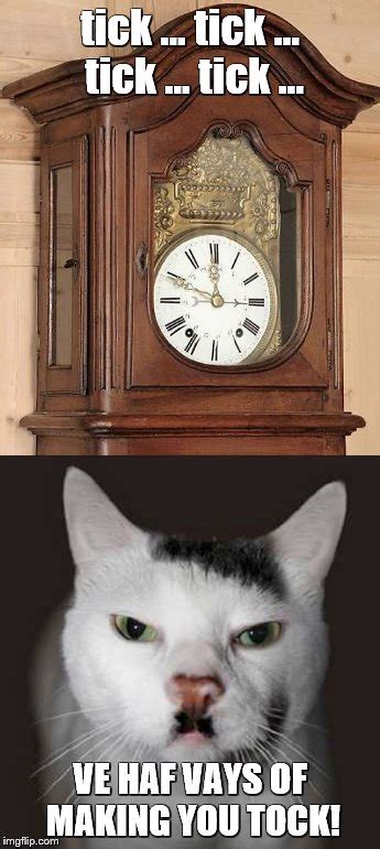 Image tagged in memes,clocks,cats,grammar nazi cat,bad puns - Imgflip