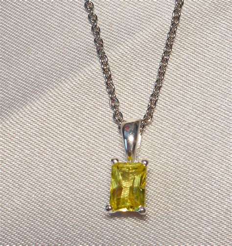 Emerald Cut Yellow Sapphire Pendant Necklace | Property Room