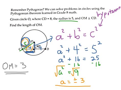 6.10 Solving circle problems using pythagoras | Math, Circle Geometry ...