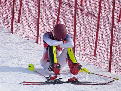 Mikaela Shiffrin out of 2nd race at Winter Olympics after stumble in slalom : NPR