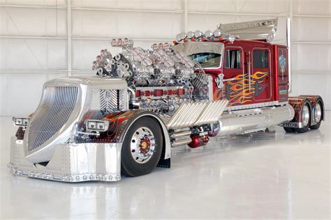 3,424 HP Supercharged 24 Cylinder Detroit Diesel Peterbilt Semi Truck