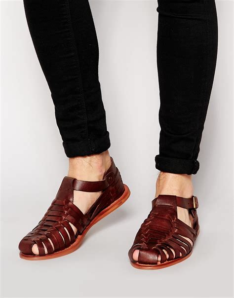 ASOS Fisherman Sandals In Leather in Brown for Men - Lyst