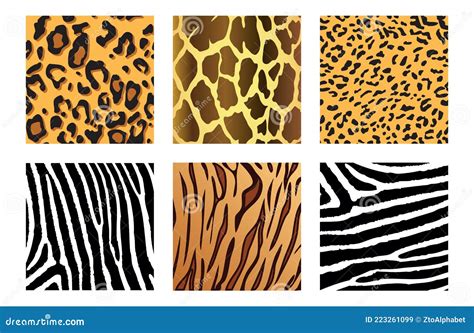 Animal Skin Printable Seamless Patterns Stock Vector - Illustration of ...