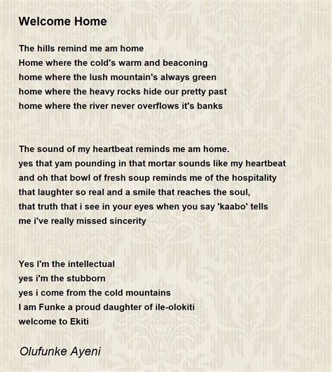 Welcome Home Poems For Her | Sitedoct.org