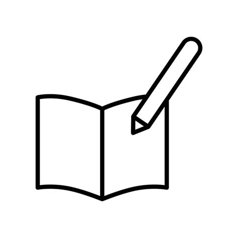 Pen line icon illustration with open book. icon illustration related to ...