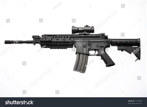 An American M4/M16 Assault Rifle With A Red Dot Scope Used By The ...