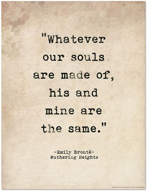 Romantic Quote Poster - Wuthering Heights by Emily Bronte Literary Print for Home or School ...