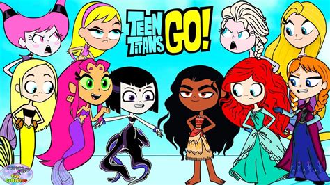 Teen Titans Go! vs. Princess Ariel and friends! Cartoon Character Swap - SETC - YouTube