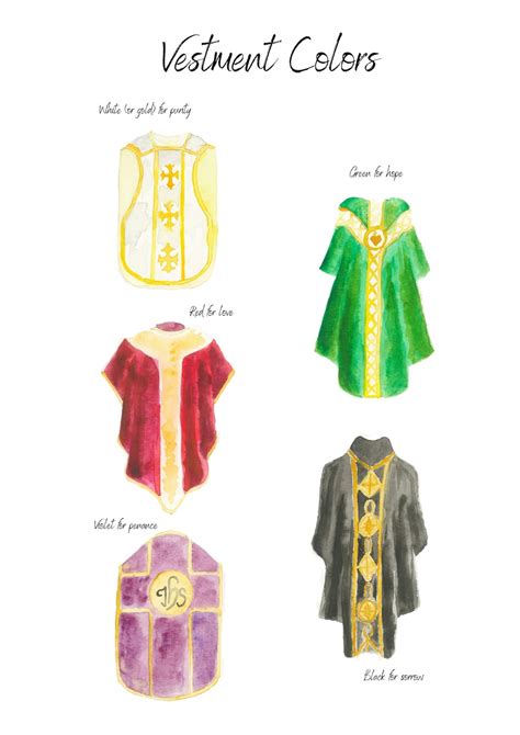 Traditional Catholic Vestment Colors Printable - Etsy