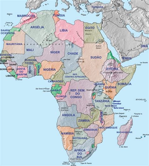 Mapa Africa, viagens e pacotes Africa, Africa do sul, Senegal,