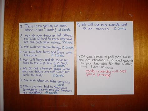 Enforcing Household Rules With Good Behavior/Deed Cards - WeHaveKids