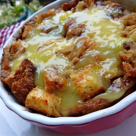 Rum Raisin Bread Pudding with Warm Vanilla Sauce | Recipe | Raisin ...