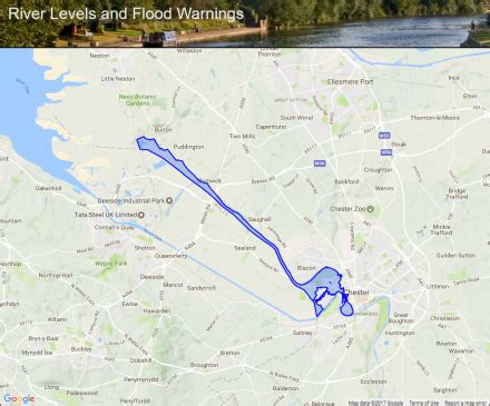 Tidal River Dee in England at Northern Embankment, Chester :: Flood alerts and warnings :: the ...