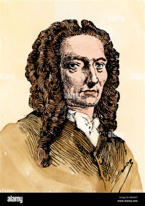 Mathematician Abraham de Moivre. Hand-colored woodcut Stock Photo ...