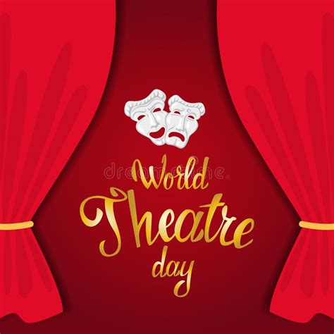 World Theatre Day. stock vector. Illustration of card - 113089661