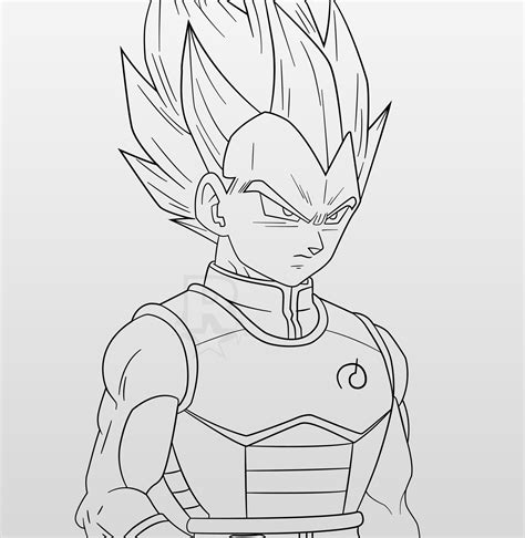 Dragon Ball Z | Super Saiyan Blue Vegeta LineArt by AubreiPrince on ...