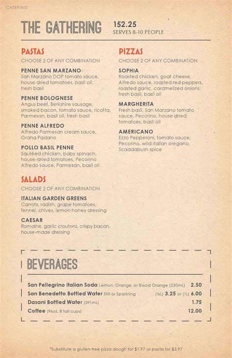 Scaddabush Menu - Scaddabush Italian Kitchen