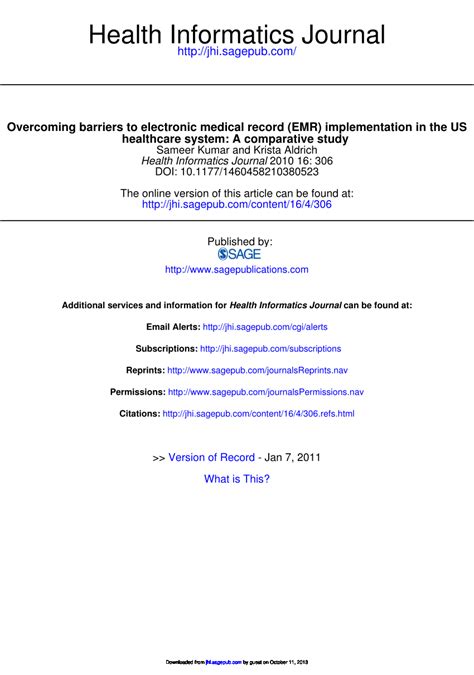 (PDF) Overcoming barriers to electronic medical record (EMR ...