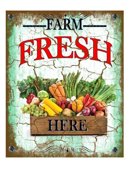 Farm Vegetables Vintage Sign Reproduction Vintage Style Farm Shop Sign ...