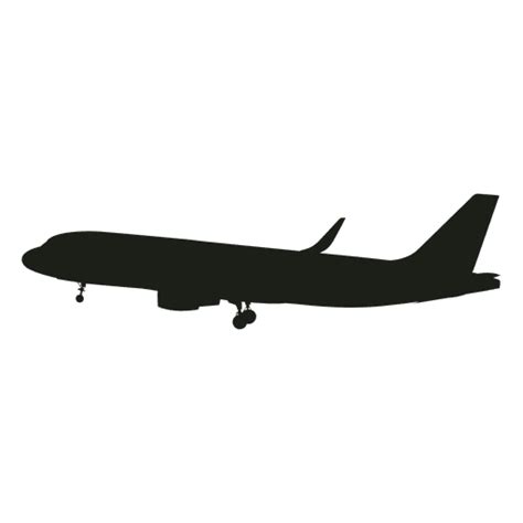 Airplane landing silhouette side view - Transparent PNG & SVG vector file