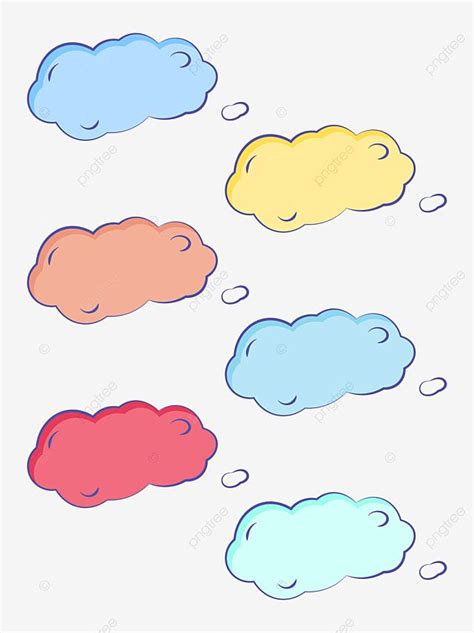 Cloud Text Box Vector PNG Images, Cartoon Cloud Bubble Text Box, Cloud Clipart, Hand Drawn ...