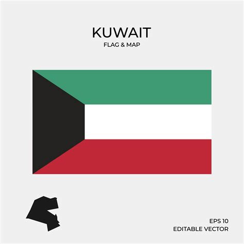 kuwait map and flag 2046005 Vector Art at Vecteezy