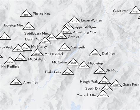 Adirondack High Peaks Map 11x14 Print - Best Maps Ever