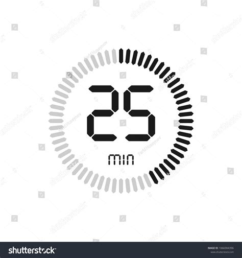 25 Minutes Stopwatch Vector Icon Digital Stock Vector (Royalty Free ...