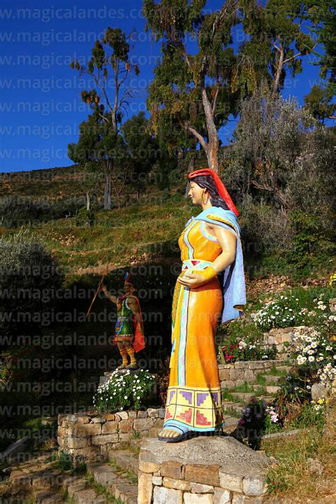 Magical Andes Photography | Statue of Inca queen Mama Ocllo at port below Yumani, Sun Island ...