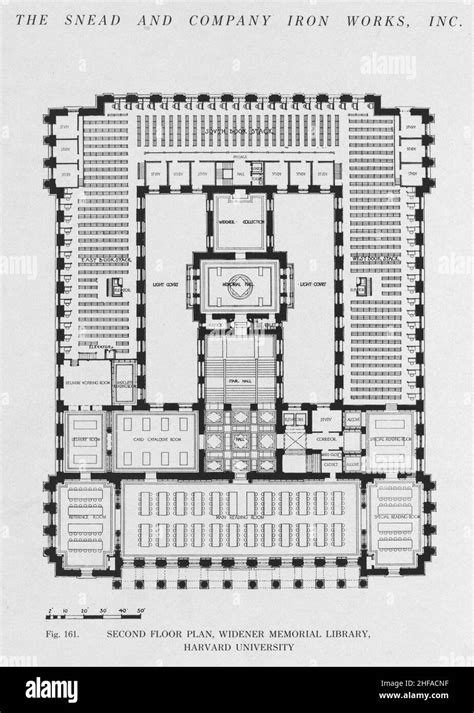 Second floor plan, Widener Memorial Library, Harvard University (fig. 161 Stock Photo - Alamy