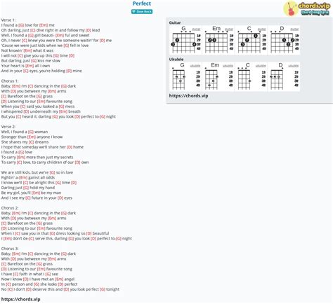 Chord: Perfect - tab, song lyric, sheet, guitar, ukulele | chords.vip