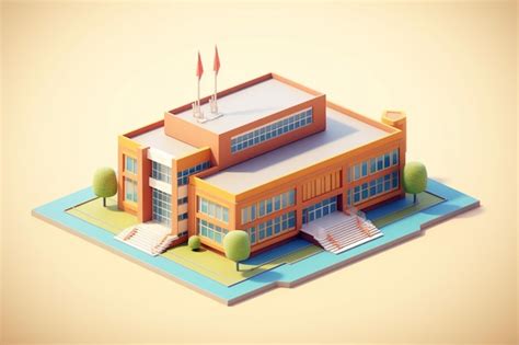 Premium AI Image | 3D school building