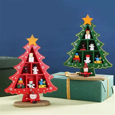 MINI CHRISTMAS WOODEN Tree Cedar Desk Home Office Fireplace Decor Wood Ornaments $11.99 - PicClick
