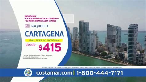 Costamar Travel TV Spot, 'Cartagena: $415 dólares' - iSpot.tv