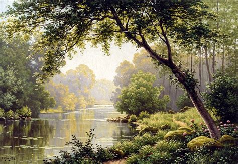 René Charles Edmond His | Famous landscape paintings, Landscape paintings, Oil painting landscape