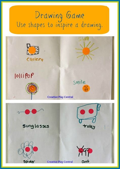 Drawing game - use shapes to inspire a drawing | Creative kids, Draw shapes, Creative drawing