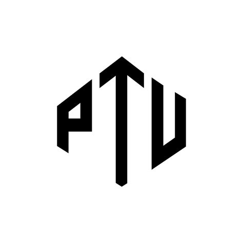 diseño de logotipo de letra ptu con forma de polígono. ptu polígono y ...