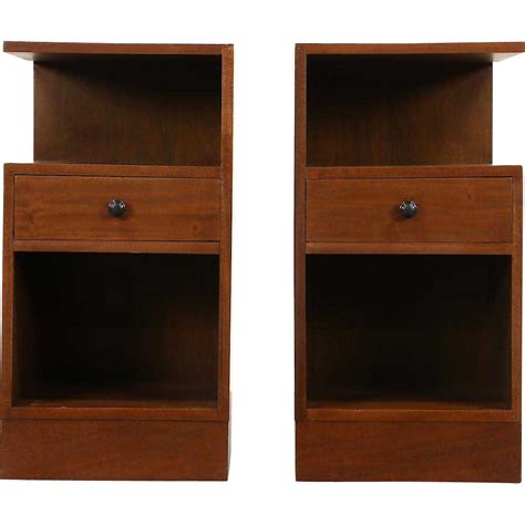 Pair Midcentury Modern English Mahogany Nightstands, 1960 Vintage | Mid ...