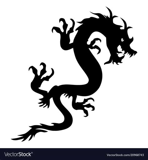 Black dragon Royalty Free Vector Image - VectorStock