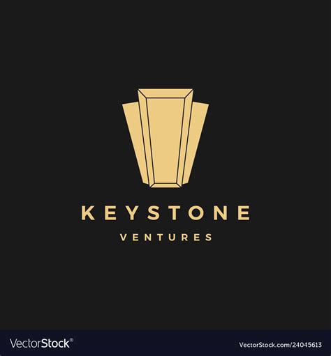 Keystone key stone logo icon line outline monoline