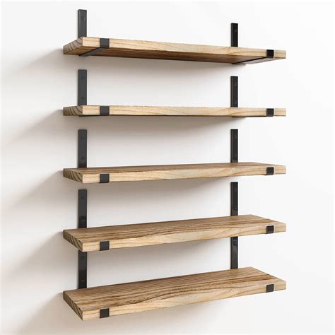 Amazon.com: Fixwal Floating Shelves Set of 5, Width 4.7 Inches Wall Shelves, Rustic Wood Wall ...