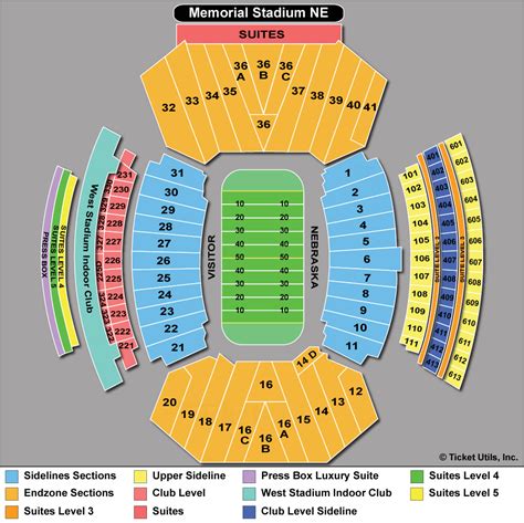 Seating Chart For Memorial Stadium Lincoln Ne | Portal.posgradount.edu.pe