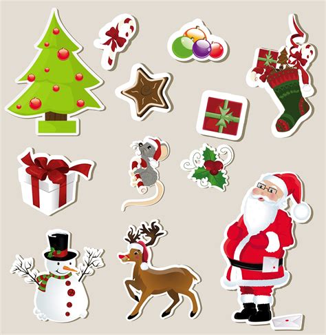 free vector Christmas stickers element 01 vector | Christmas stickers, Christmas vectors ...